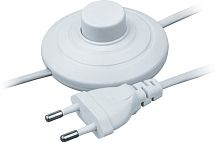 Шнур с электрической вилкой и нажимным выключателем Navigator (ШВВП 2х0.75) 1.7м белый картинка 